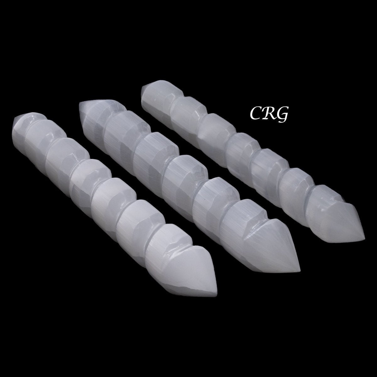 Selenite Double Point Spiral Wand 20cm (2 Pieces)