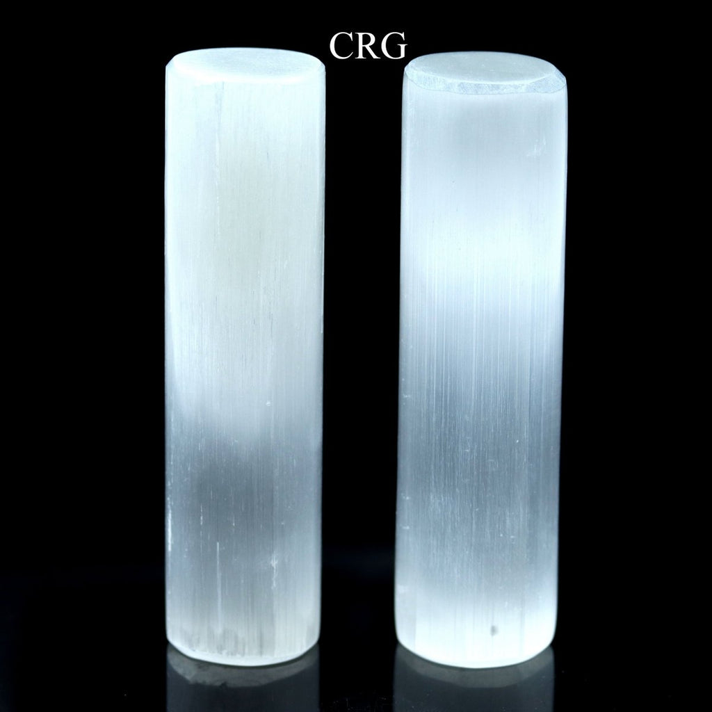 Selenite Harmonizer Cylinder Set  (2 Pieces)  (6"-7" inches)