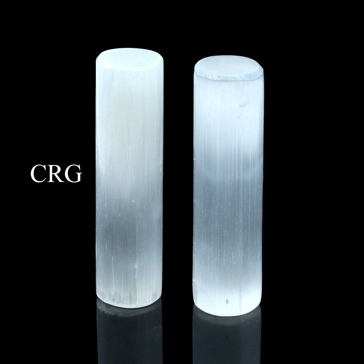 Selenite Harmonizer Cylinder Set  (2 Pieces)  (6"-7" inches)