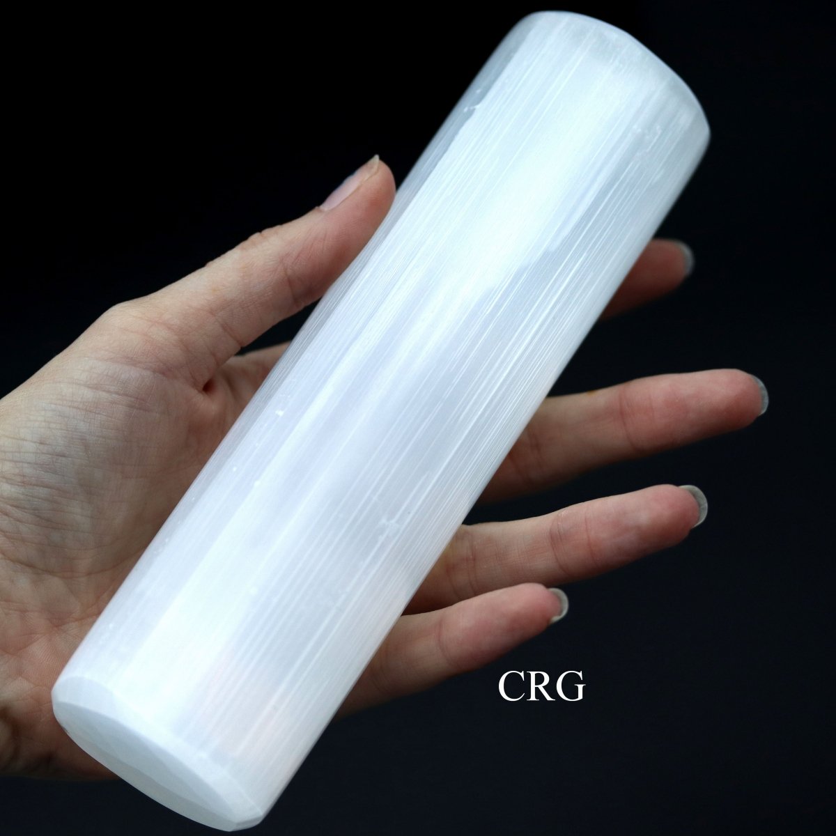 Selenite Harmonizer Cylinder Set  (2 Pieces)  (6"-7" inches)