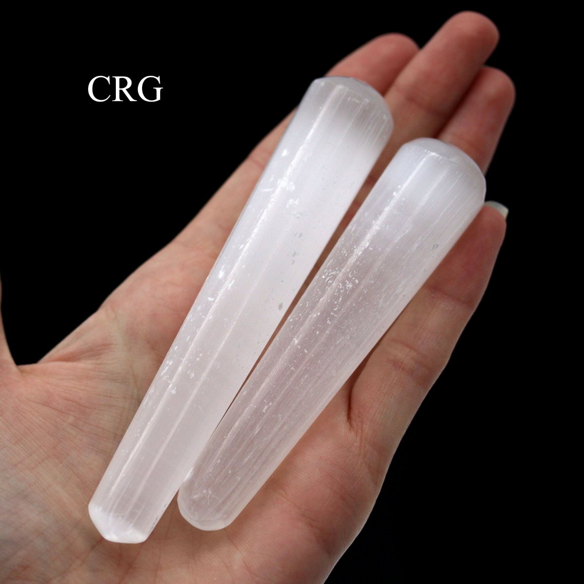 SET OF 2 - Selenite Massage Wands / 3-5" AVG