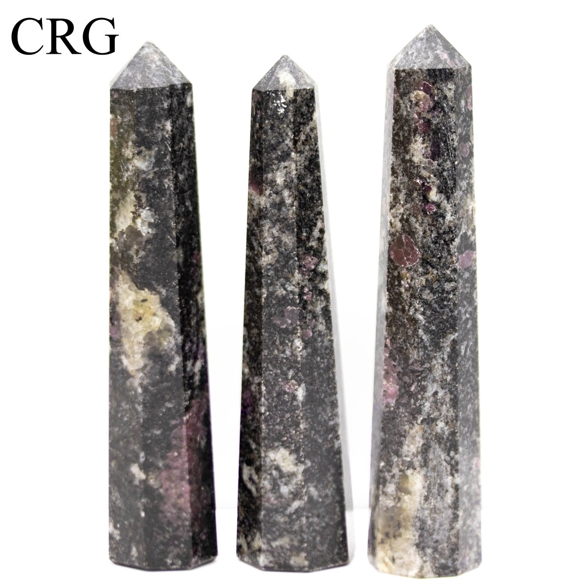 SET OF 2 - Spinel Matrix Mixed Shaped Towers / 3-5" Avg