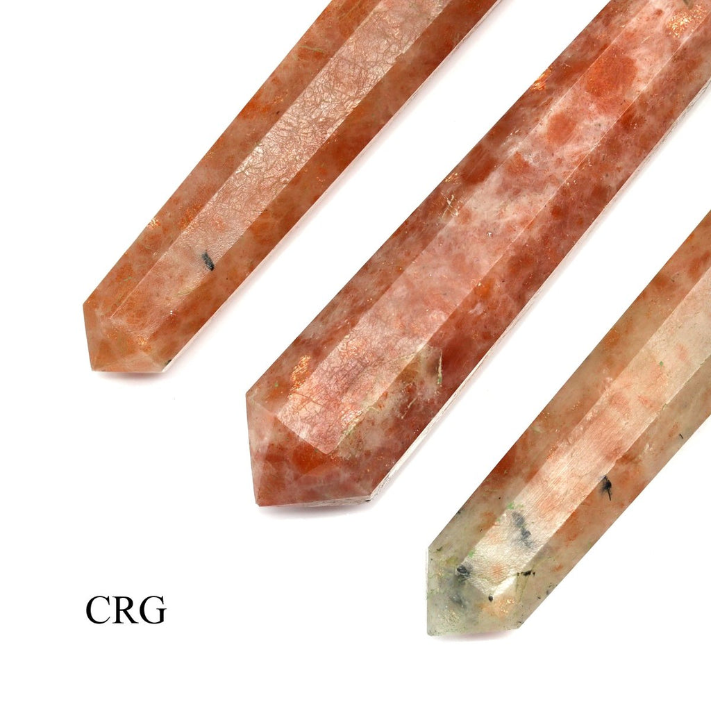 SET OF 2 - Sunstone Double Terminated Wand / 3-5" AVG
