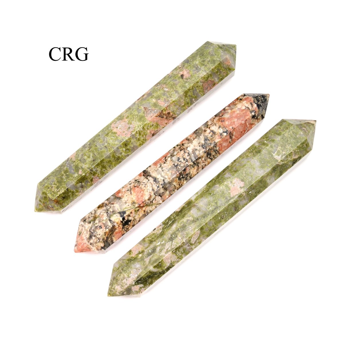 SET OF 2 - Unakite Double Terminated Wand / 3-5" AVG