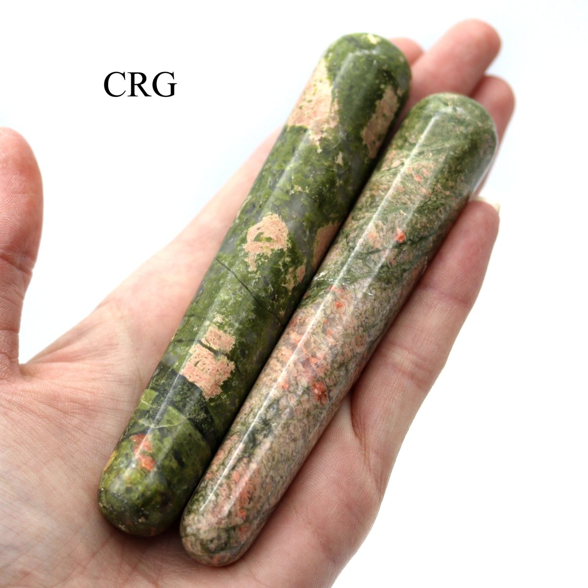 SET OF 2 - Unakite Massage Wands / 3-5" AVG