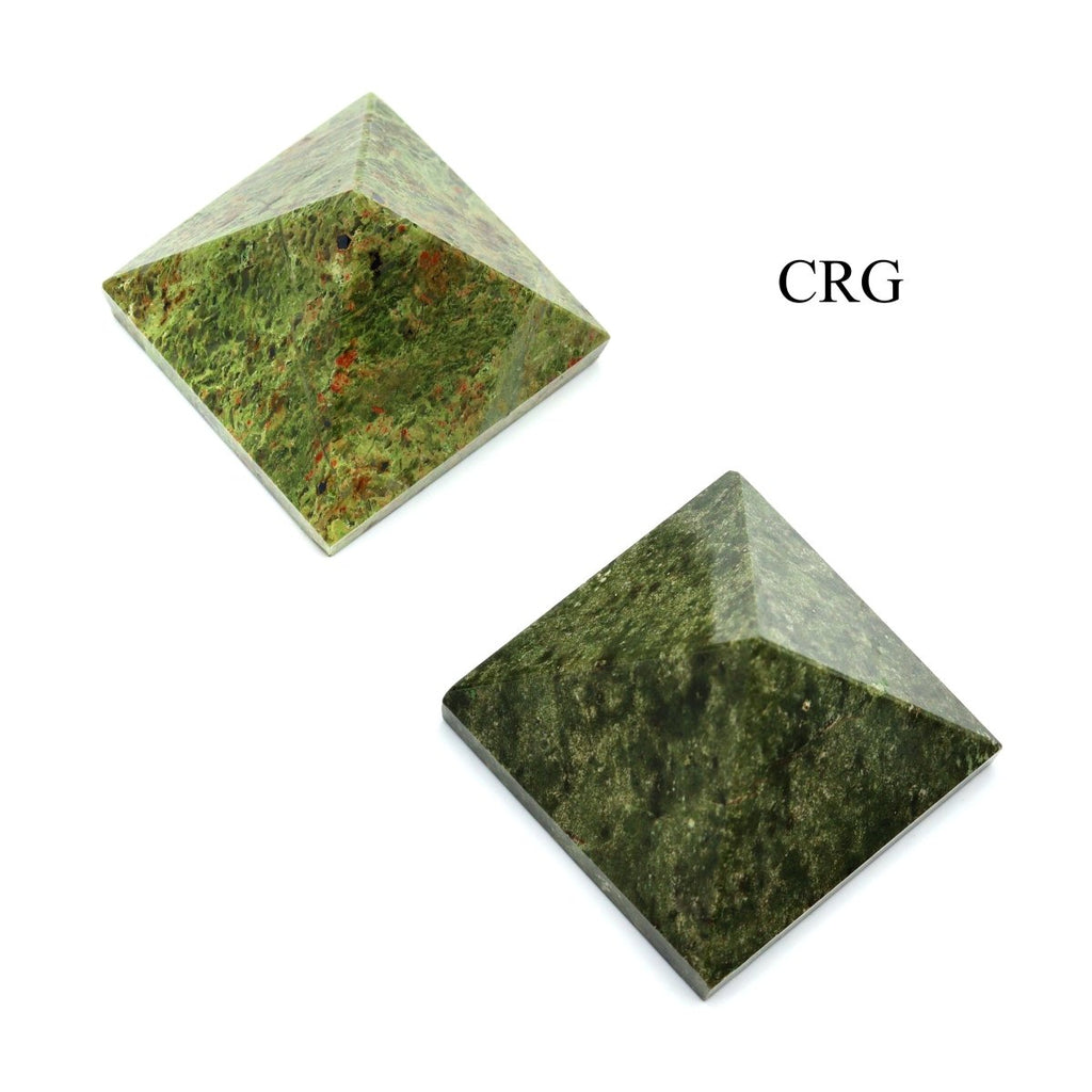 SET OF 2 - Vesuvianite Gemstone Pyramids / 1-3" AVG