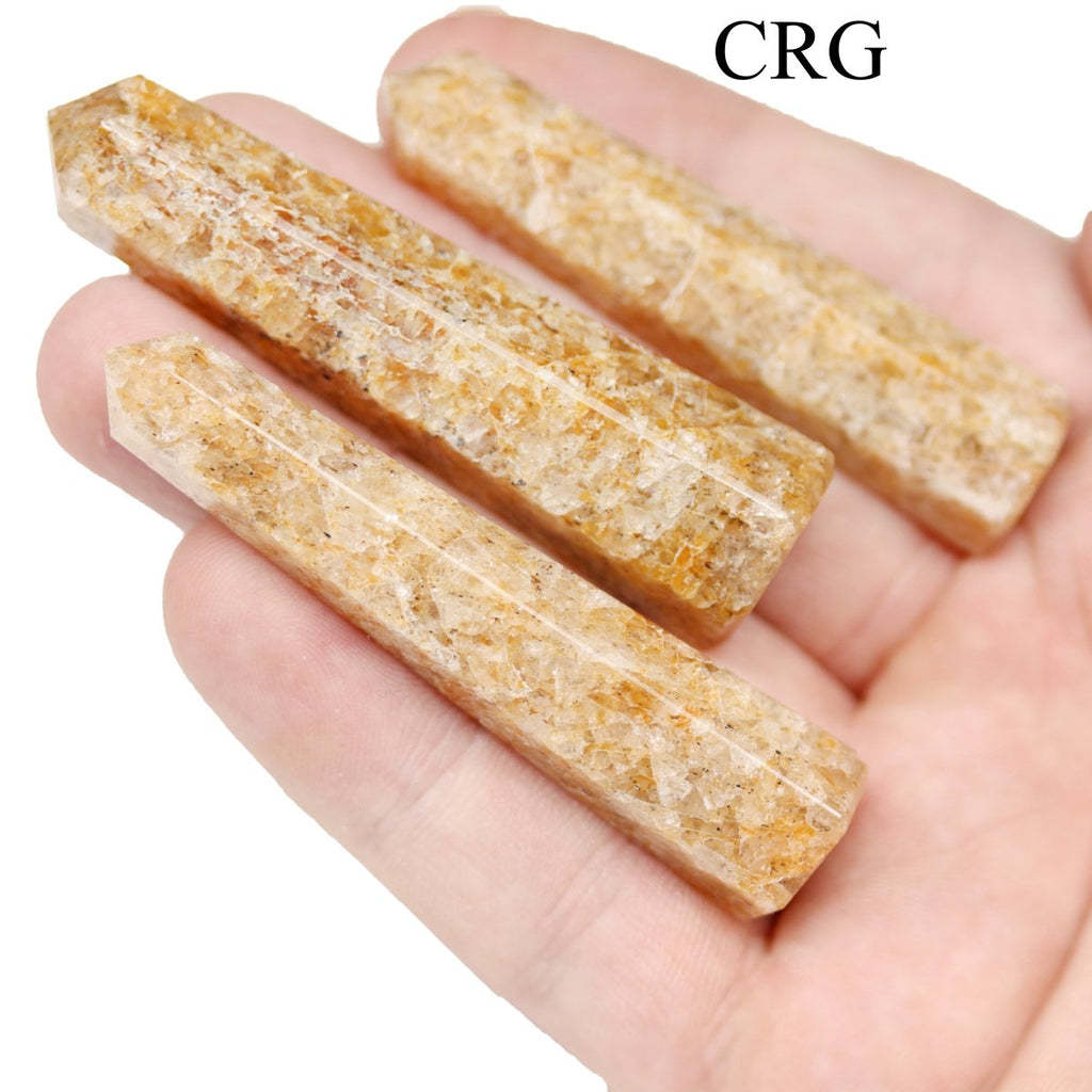 SET OF 2 - Yellow Quartz Gemstone Obelisk Point / 2-3" AVG