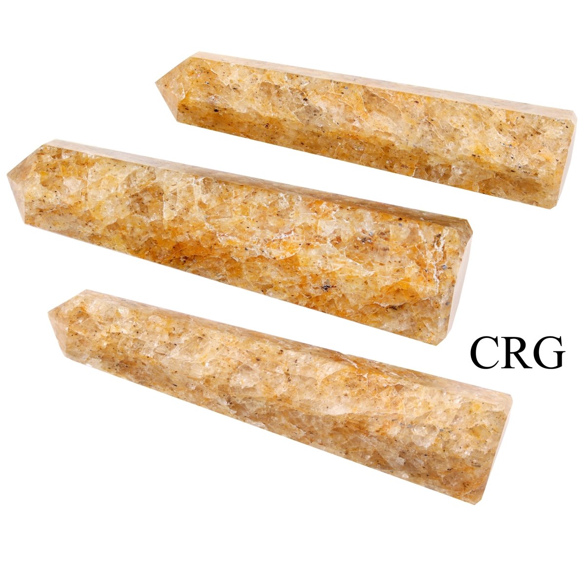 SET OF 2 - Yellow Quartz Gemstone Obelisk Point / 2-3" AVG
