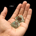 SET OF 3 - Amazonite Chip Orgonite Pyramid / 1" AVG