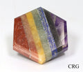 SET OF 3 - Flat 7 Stone Hexagon Palm Stone / 2" AVG