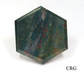 SET OF 3 - Flat Bloodstone Gemstone Hexagon Palm Stones / 2" AVG