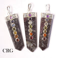 SET OF 3 - Spinel Matrix Flat Point Pendant w/ 7-Stone Details / 2" Avg