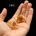 SET OF 3 - Yellow Quartz Chip Orgonite Pyramid / 1" AVG