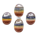 SET OF 4 - 7 Stone Worry Stones w/ Thumb Indent / 1" Avg