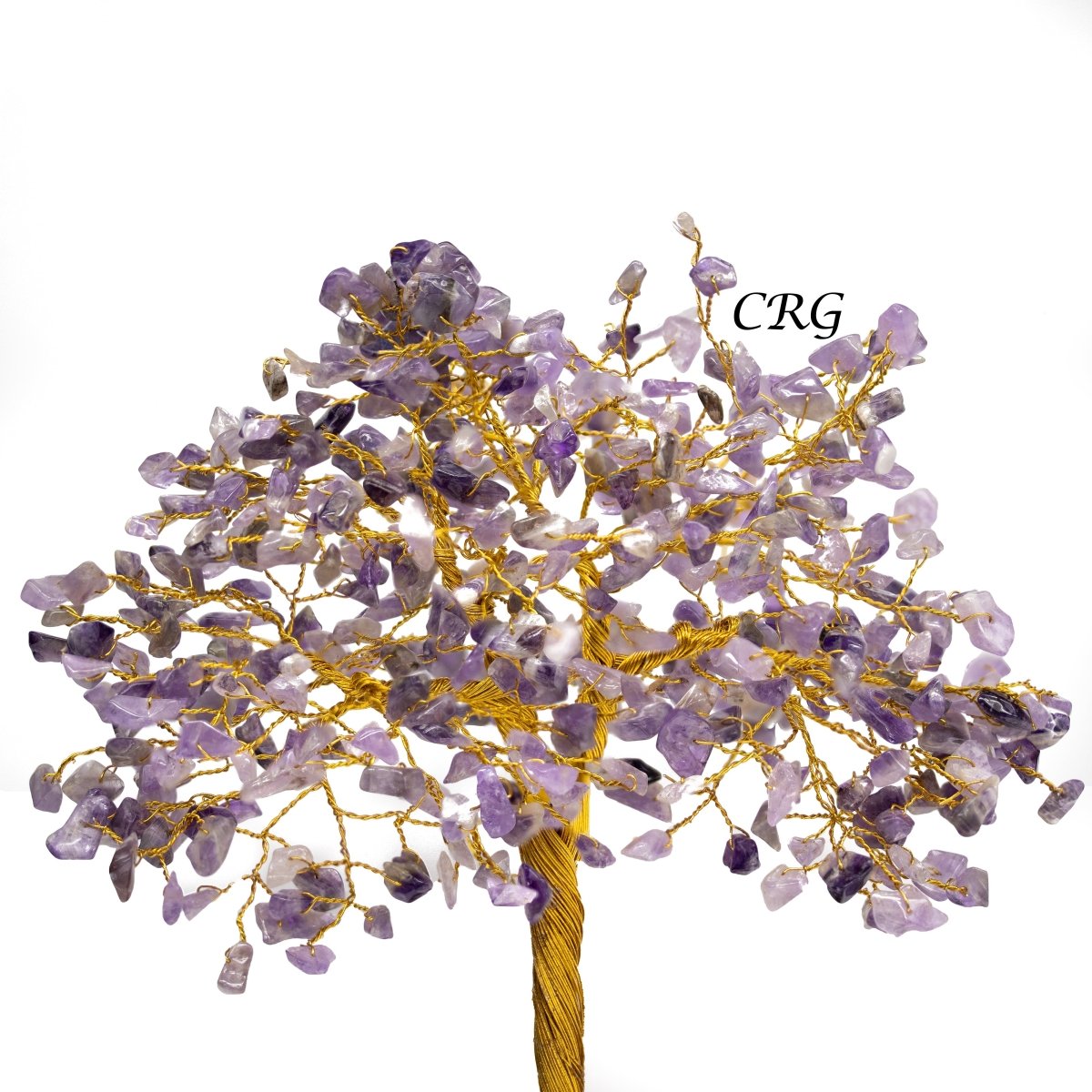 SET OF 4 -Amethyst - 500 Gemstone Chip Tree w/ Cluster Base - Gold Wire
