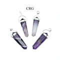 SET OF 4 - Amethyst Double Terminated Point Pendant with Silver Swivel Bail / 1-1.5” AVG