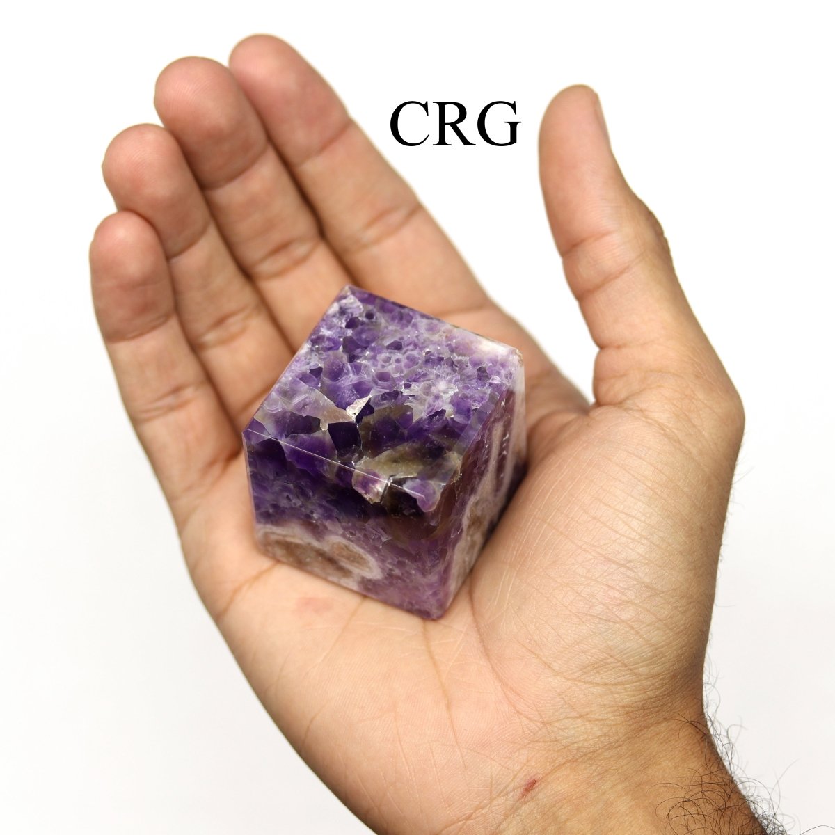 SET OF 4 - Amethyst Gemstone Cubes / 40-45mm AVG