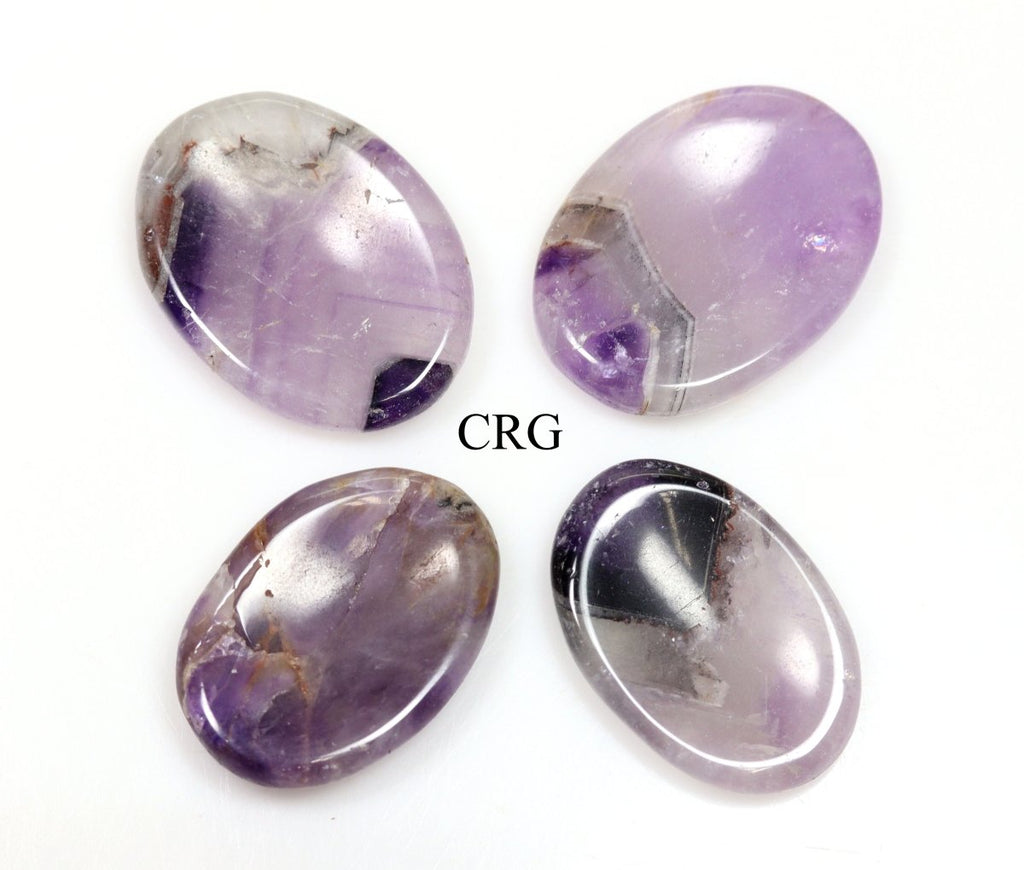 SET OF 4 - Amethyst Worry Stones with Thumb Indent / 1" AVG