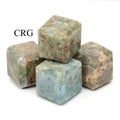 SET OF 4 - Aquamarine Cubes / 40-45mm AVG