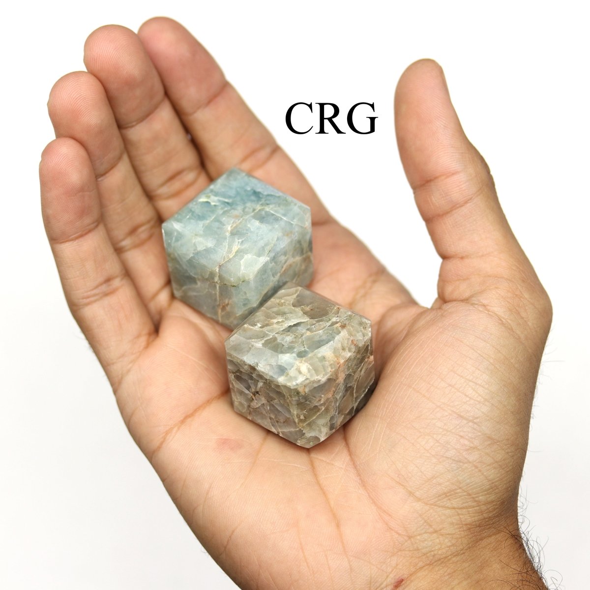 SET OF 4 - Aquamarine Cubes / 40-45mm AVG