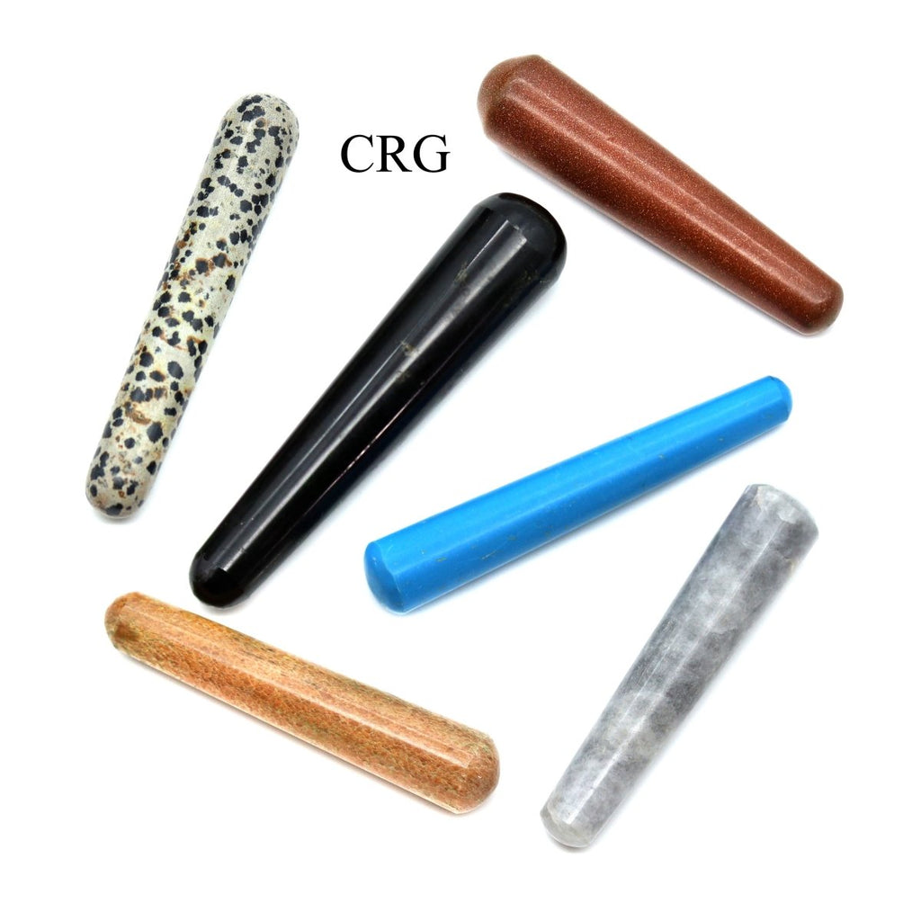 SET OF 4 - Assorted Gemstone Massage Wands / 3-5" AVG