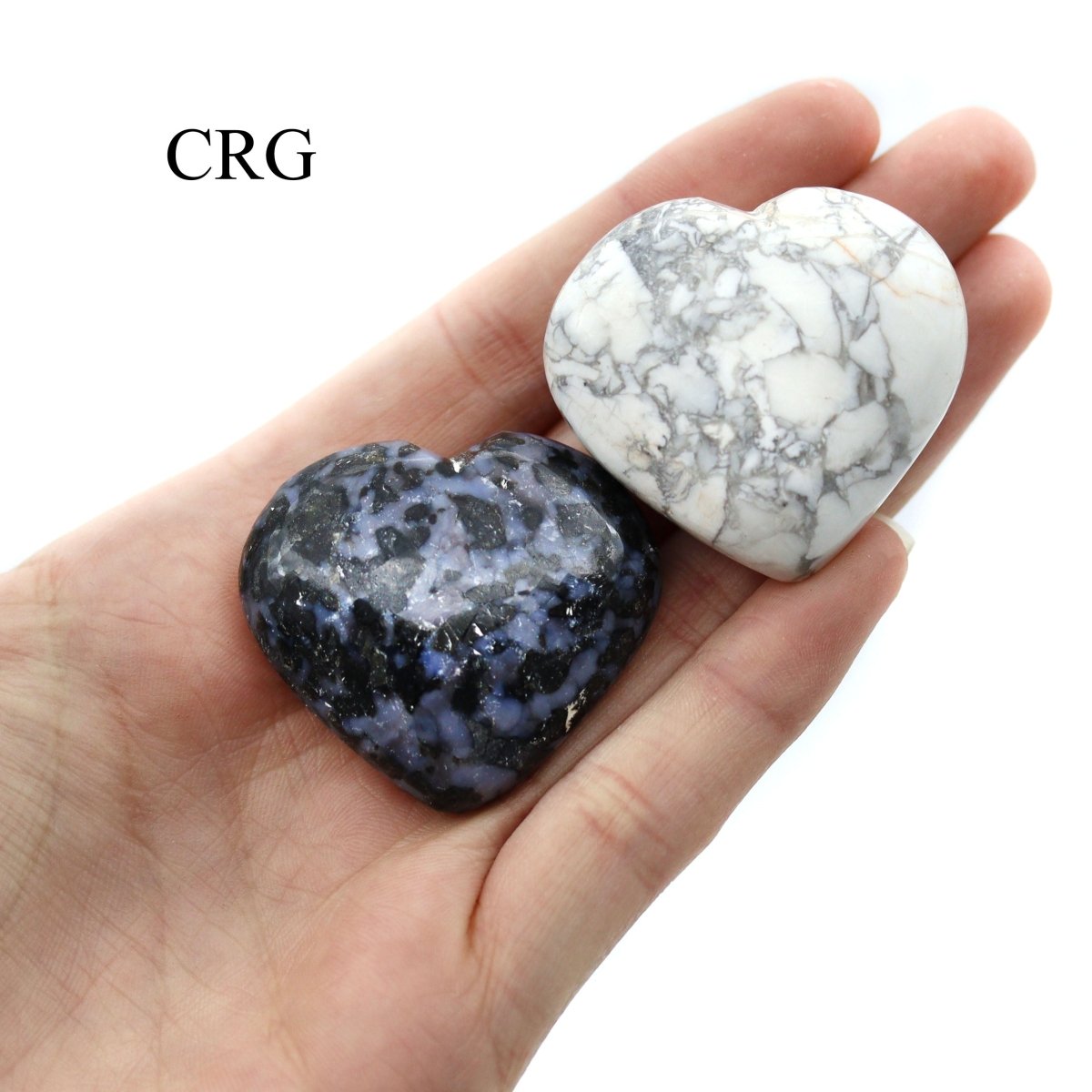 SET OF 4 - Assorted Gemstone Puffy Hearts / 1-2" AVG