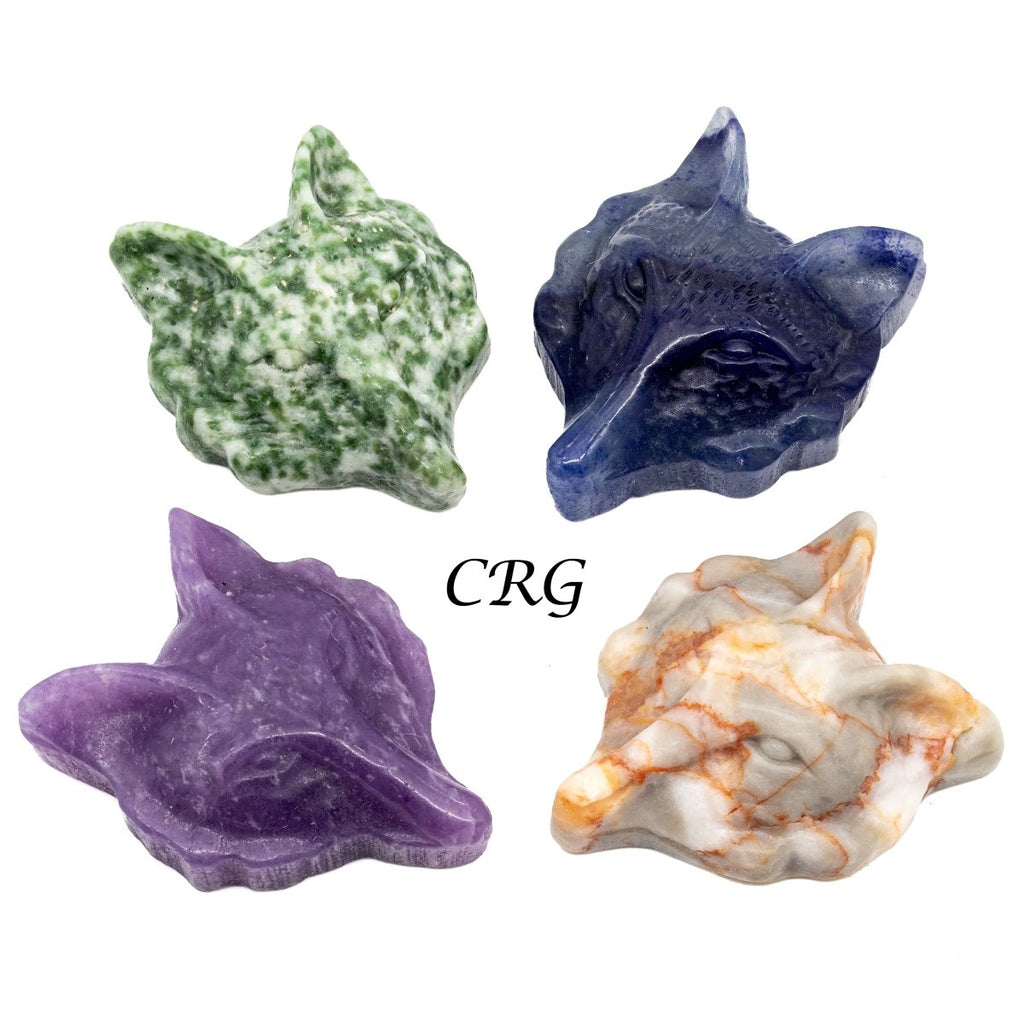 SET OF 4 - Assorted Gemstone Wolves / 1.5" Avg