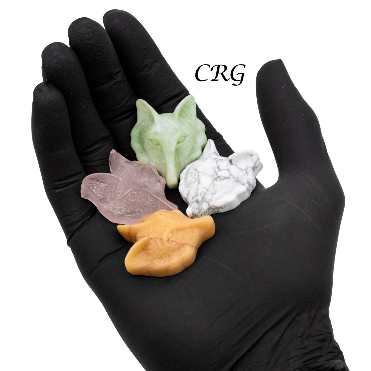 SET OF 4 - Assorted Gemstone Wolves / 1.5" Avg