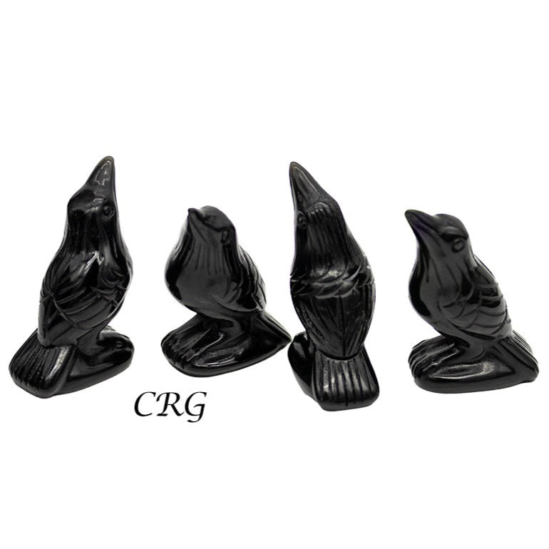 Black Obsidian Crows (4 Pieces)