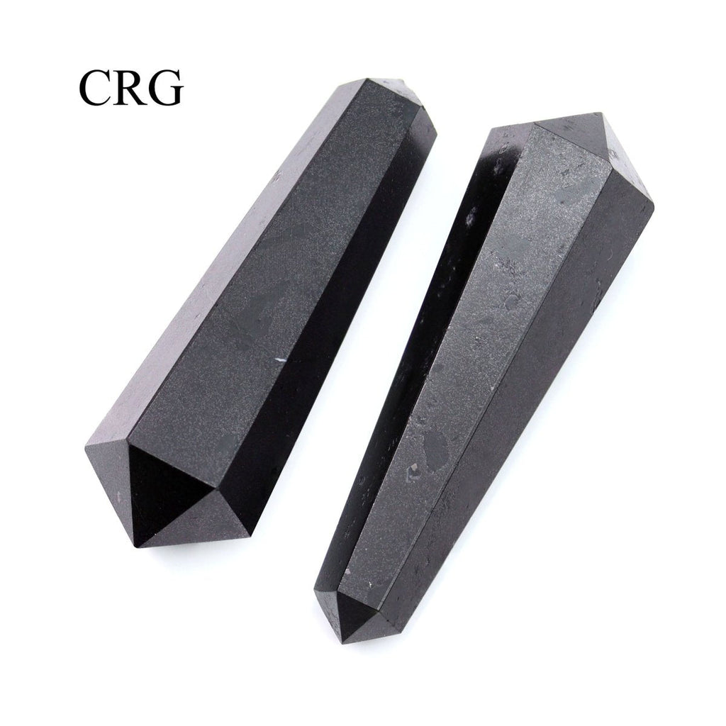 SET OF 4 - Black Tourmaline Double Pointed Wands / 2" AVG