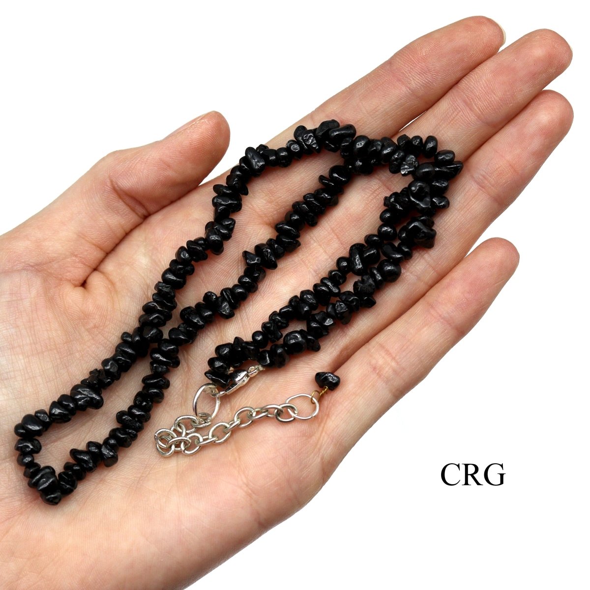 Black Tourmaline Strand Chip Choker Necklace (4 Pieces) (16 Inches)