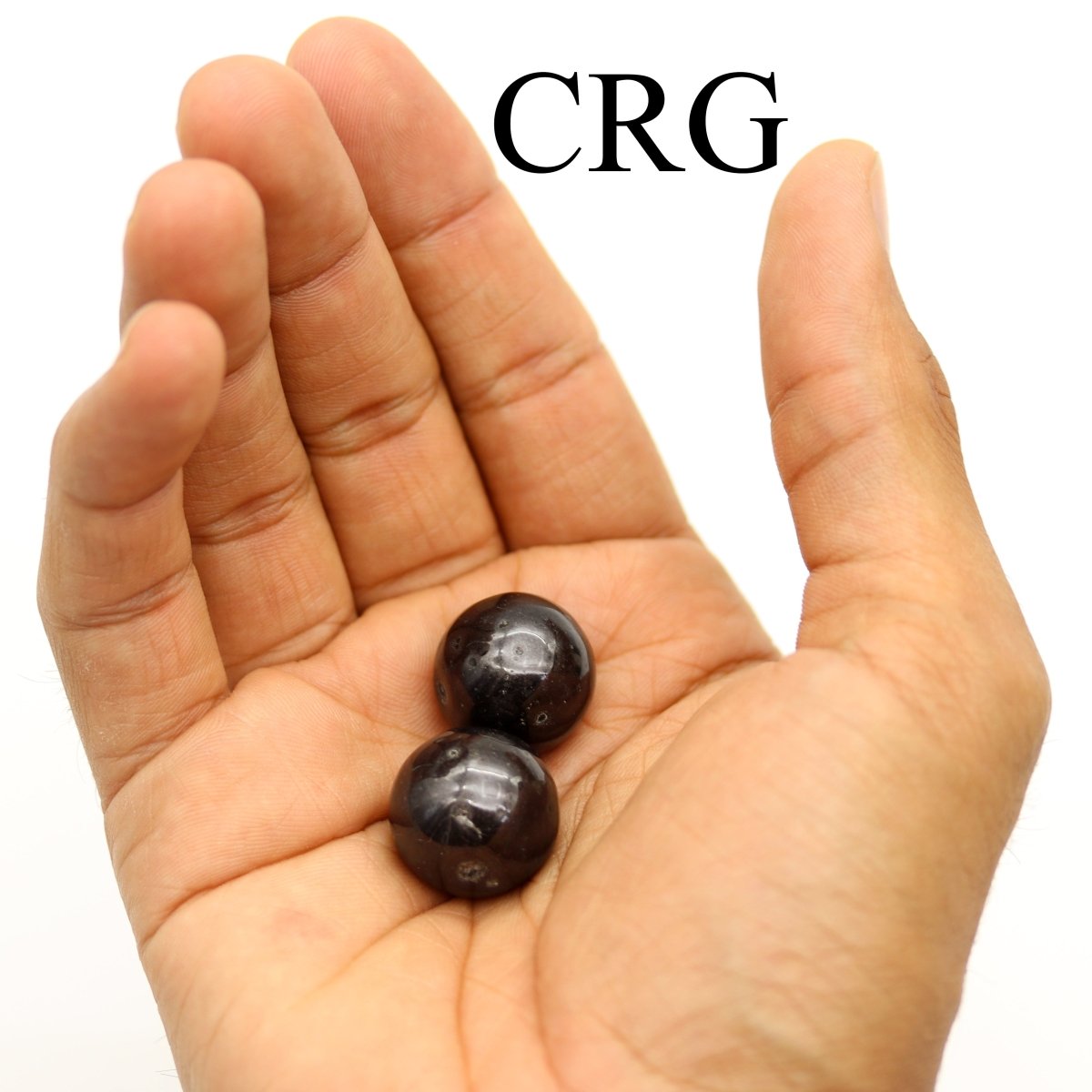 SET OF 4 - Black Tourmaline Mini Spheres / 12-13mm AVG