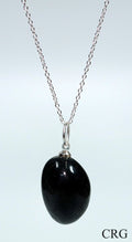 SET OF 4 - Black Tourmaline Tumbled Pendants (INJD)