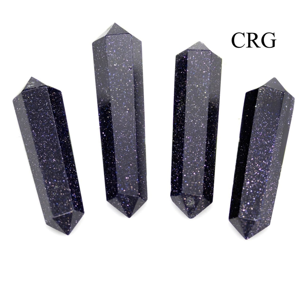 SET OF 4 - Blue Goldstone Mini Double Terminated Points / 1" AVG