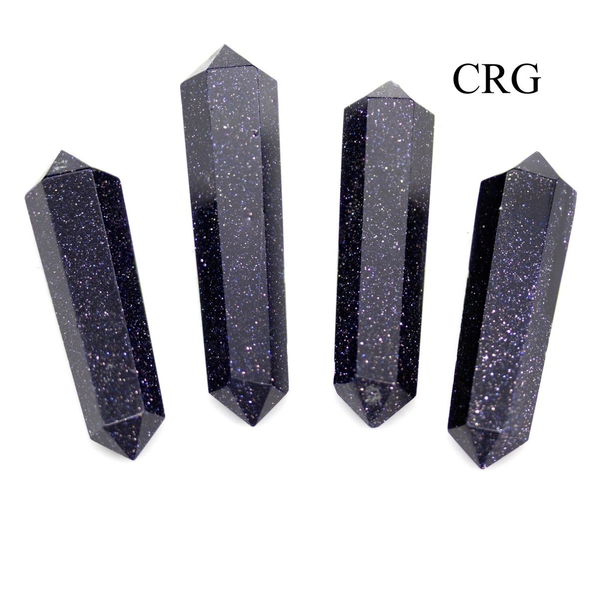 SET OF 4 - Blue Goldstone Mini Double Terminated Points / 1" AVG
