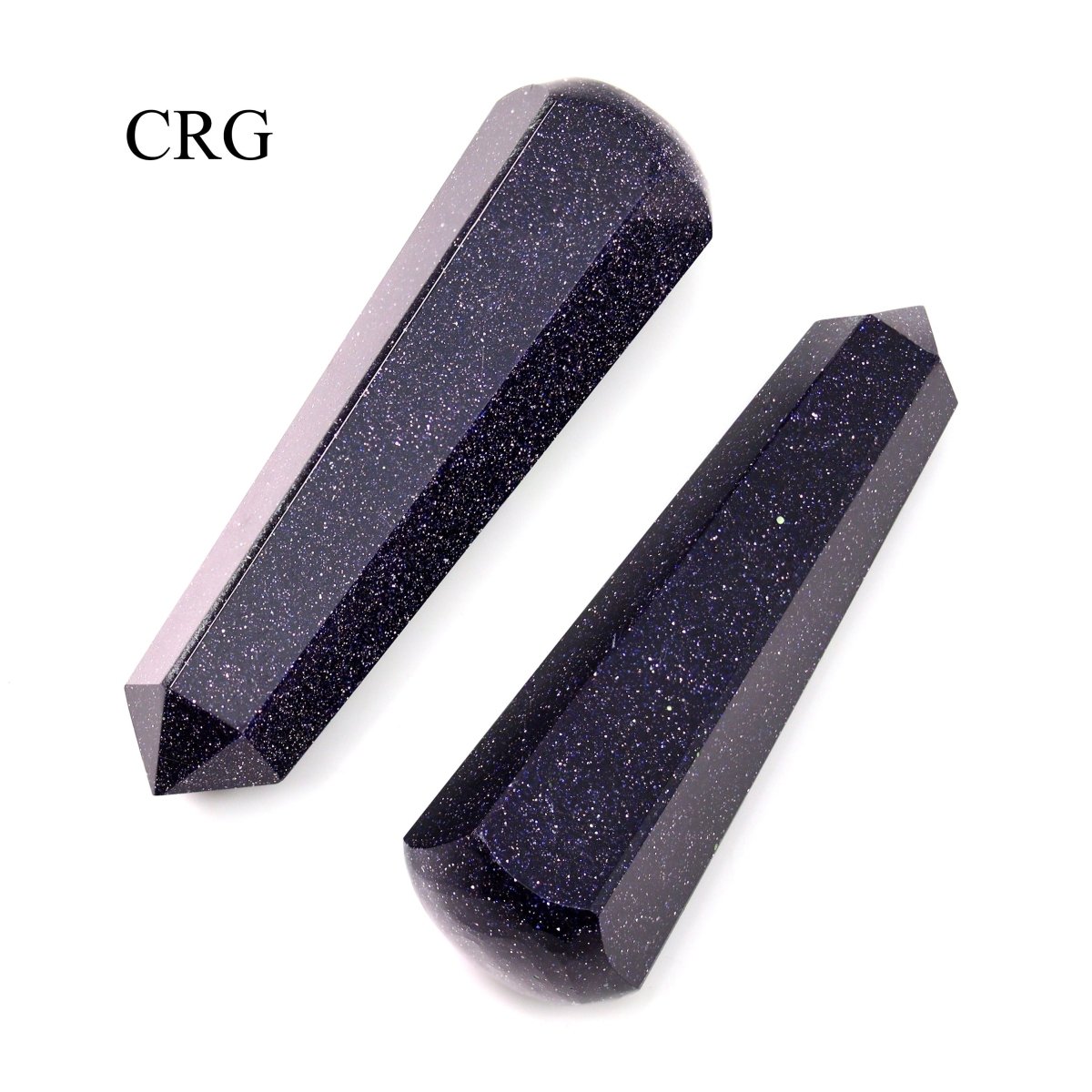 SET OF 4 - Blue Goldstone Mini Wand with Round End / 2" AVG