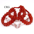 SET OF 4 - Carnelian-Like Red Glass Bead Adjustable Cord Bracelet / 8-12mm AVG