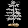SET OF 4 -Clear Quartz - 500 Gemstone Chip Tree w/ Cluster Base - Silver Wire