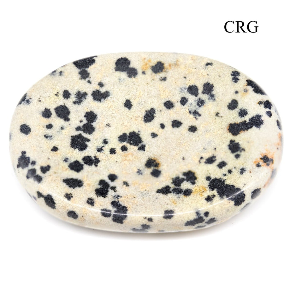 SET OF 4 - Dalmatian Jasper Worry Stone with Thumb Indent / 1" AVG