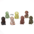 Set of 4 - Dogs Sitting Gemstone Crystal Carvings