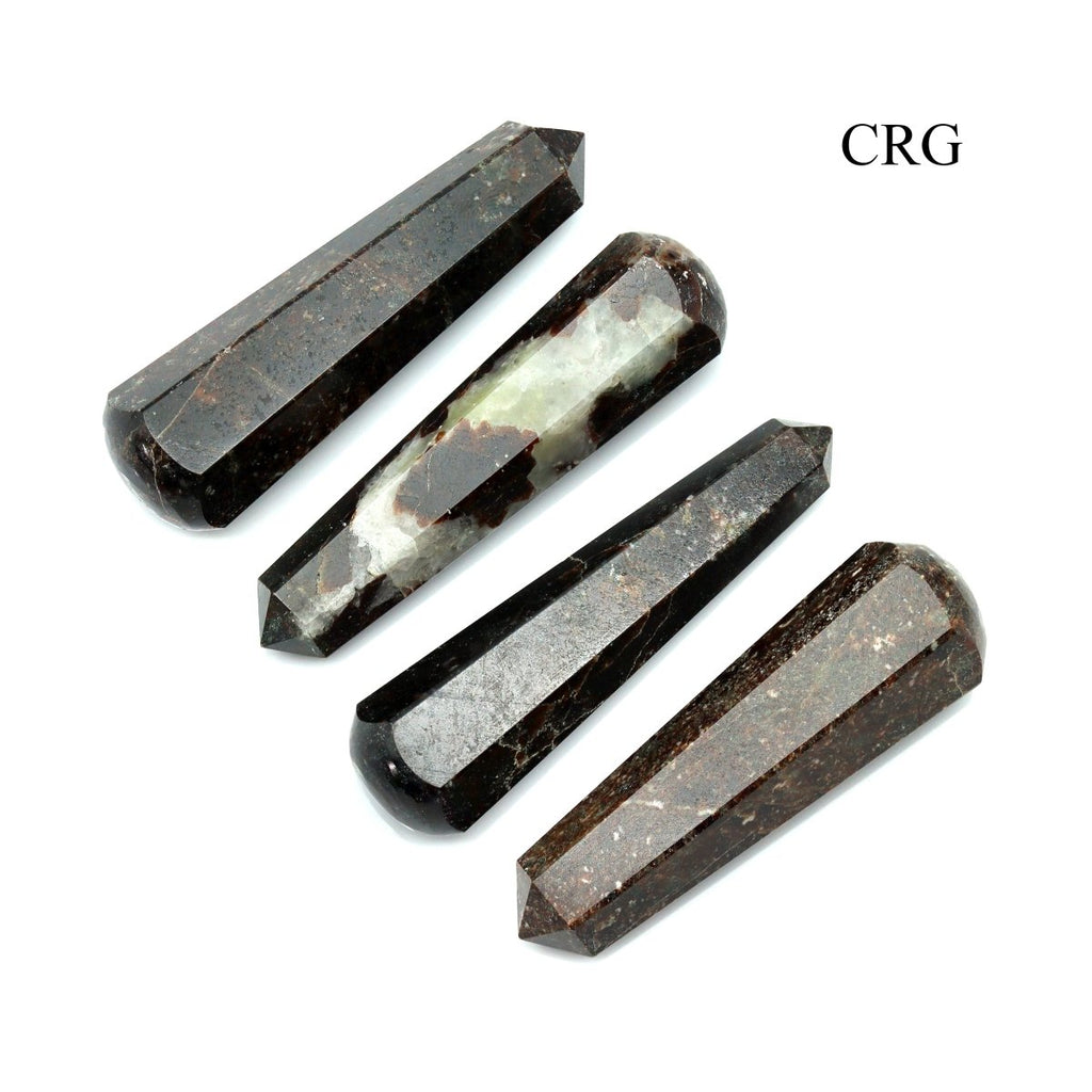 SET OF 4 - Garnet Jasper Wands with Round Ends / 2" AVG
