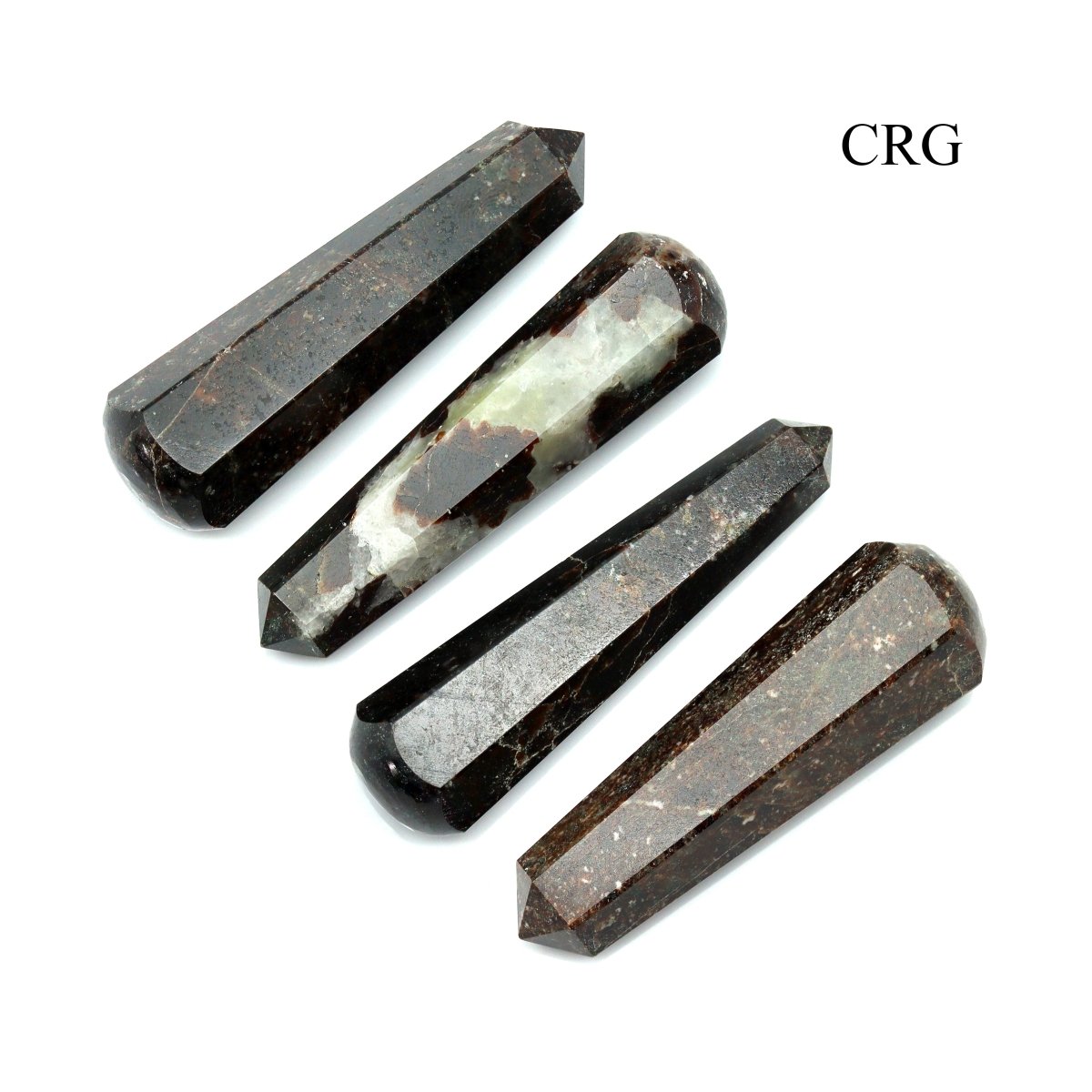 SET OF 4 - Garnet Jasper Wands with Round Ends / 2" AVG