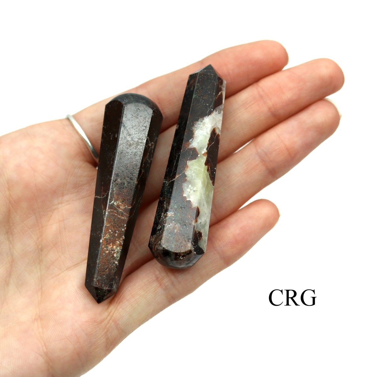 SET OF 4 - Garnet Jasper Wands with Round Ends / 2" AVG