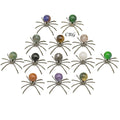 Set of 4 - Gemstone Black Widow Spiders