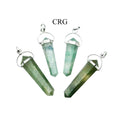 SET OF 4 - Green Aventurine Double Terminated Point Pendant with Silver Swivel Bail / 1" AVG