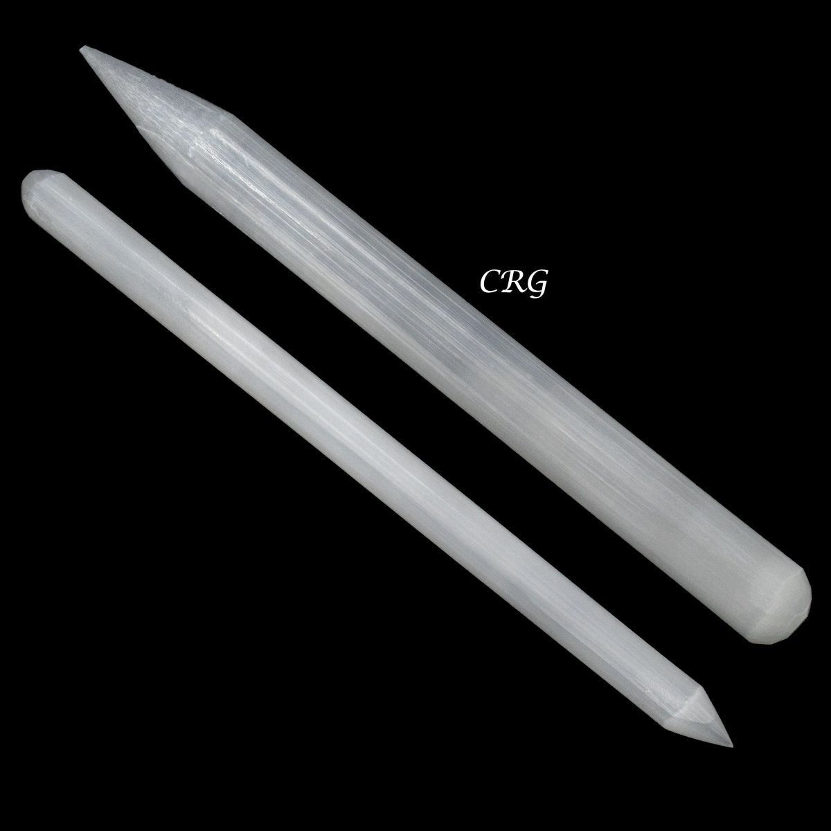 Hand Carved Thin Pencil Selenite Wand 6 to 6.5 Inches (4 Pieces)