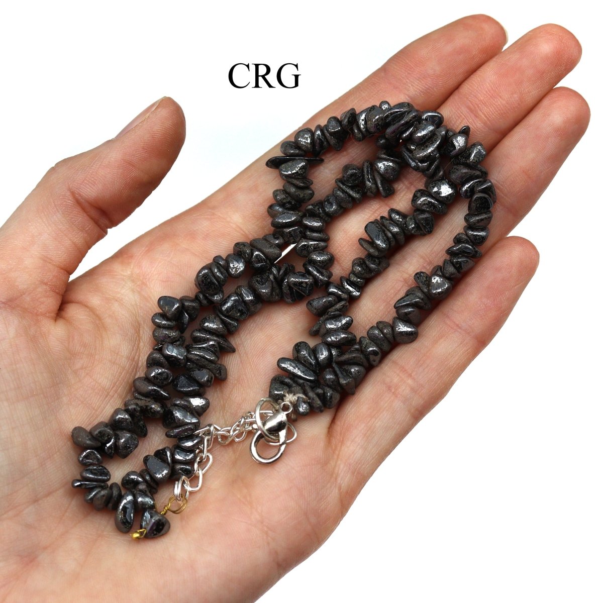 Hematite Strand Chip Choker Necklace (16 Inches) (4 Pieces) (INJD)