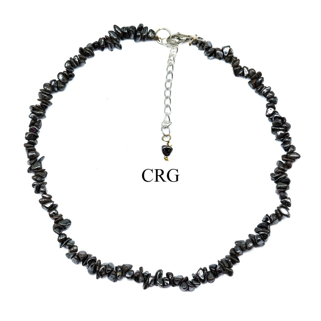 Hematite Strand Chip Choker Necklace (16 Inches) (4 Pieces) (INJD)