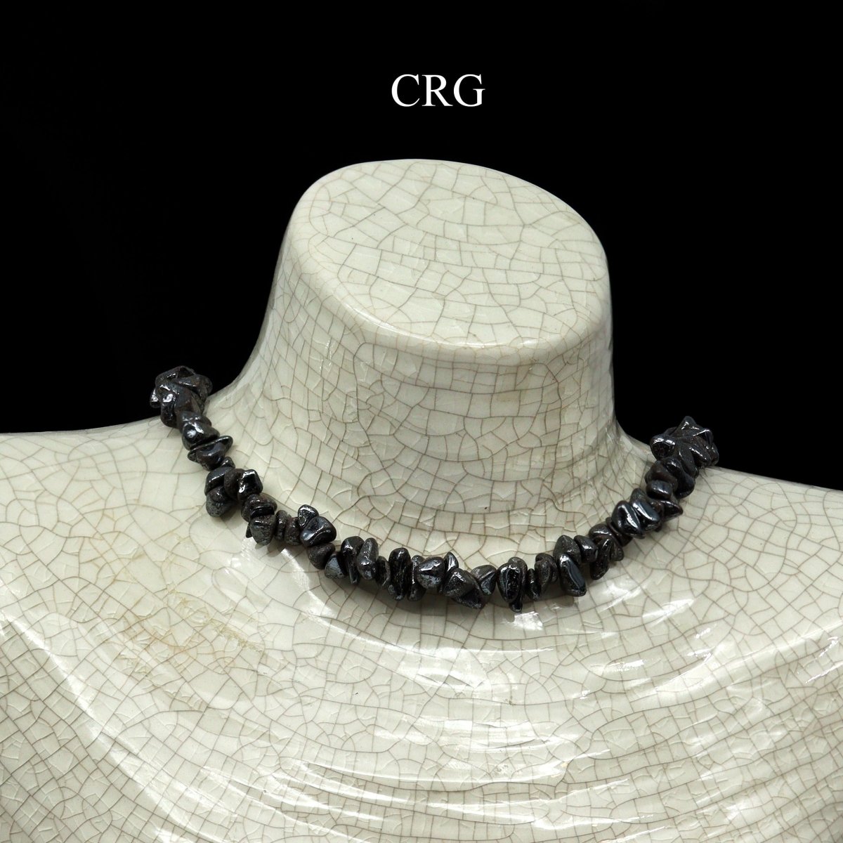 Hematite Strand Chip Choker Necklace (16 Inches) (4 Pieces) (INJD)
