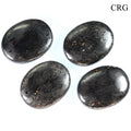 SET OF 4 - Hematite Palm Stone / 50mm AVG